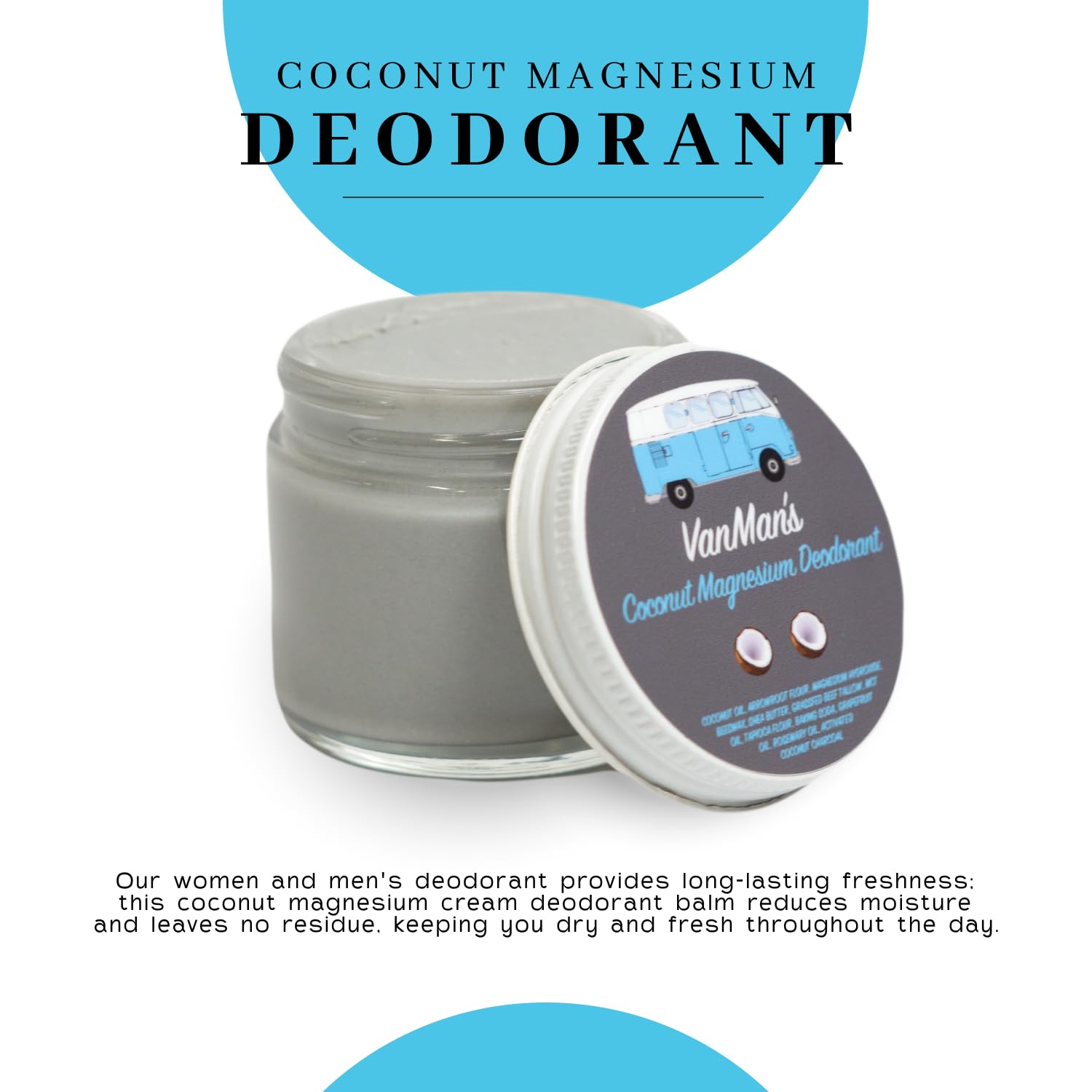 VanMan’s Handmade Coconut & Magnesium Deodorant – All-Day Freshness for Women & Men | The VanMan Company