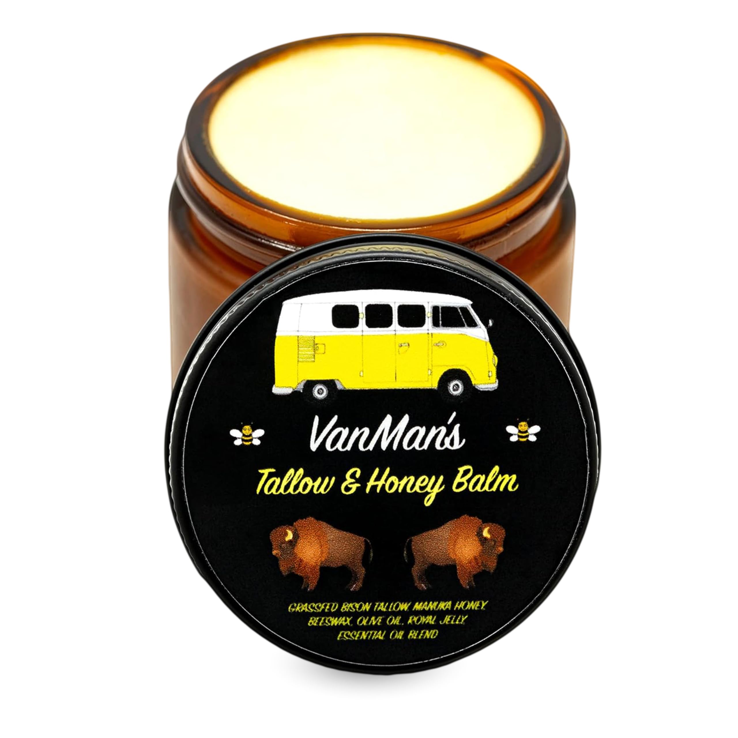 Vanman’s Tallow & Honey Balm – Grass-Fed Bison Tallow, Manuka Honey & Royal Jelly | 2.4 oz