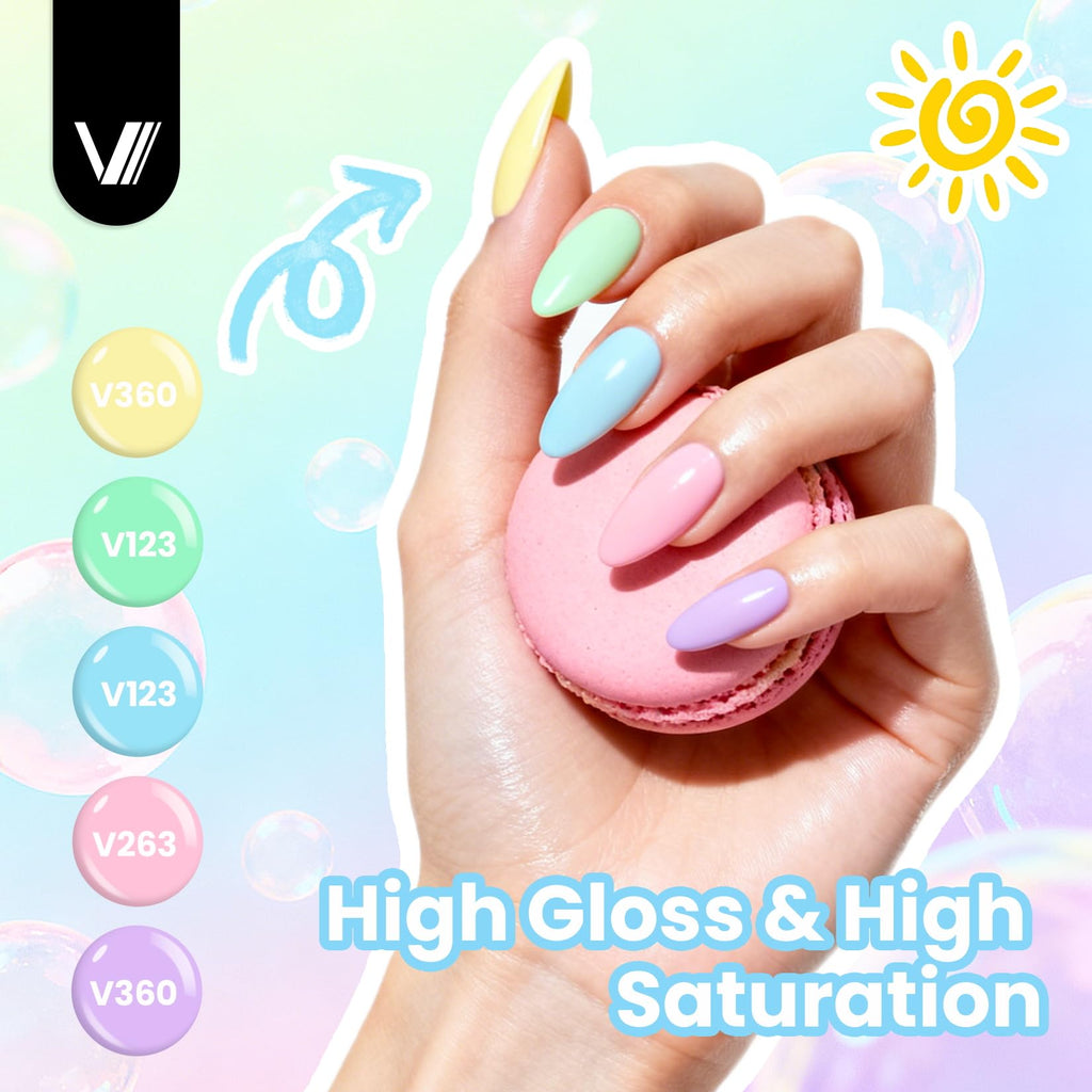 VANREESA 24 Pcs Gel Nail Polish Set – Trendy Spring Colors with Base Coat & 4 Top Coats | DIY Manicure Kit