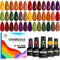 VANREESA 24-Piece Fall Gel Nail Polish Set – 19 Colors + Base Coat & 4 Top Coats