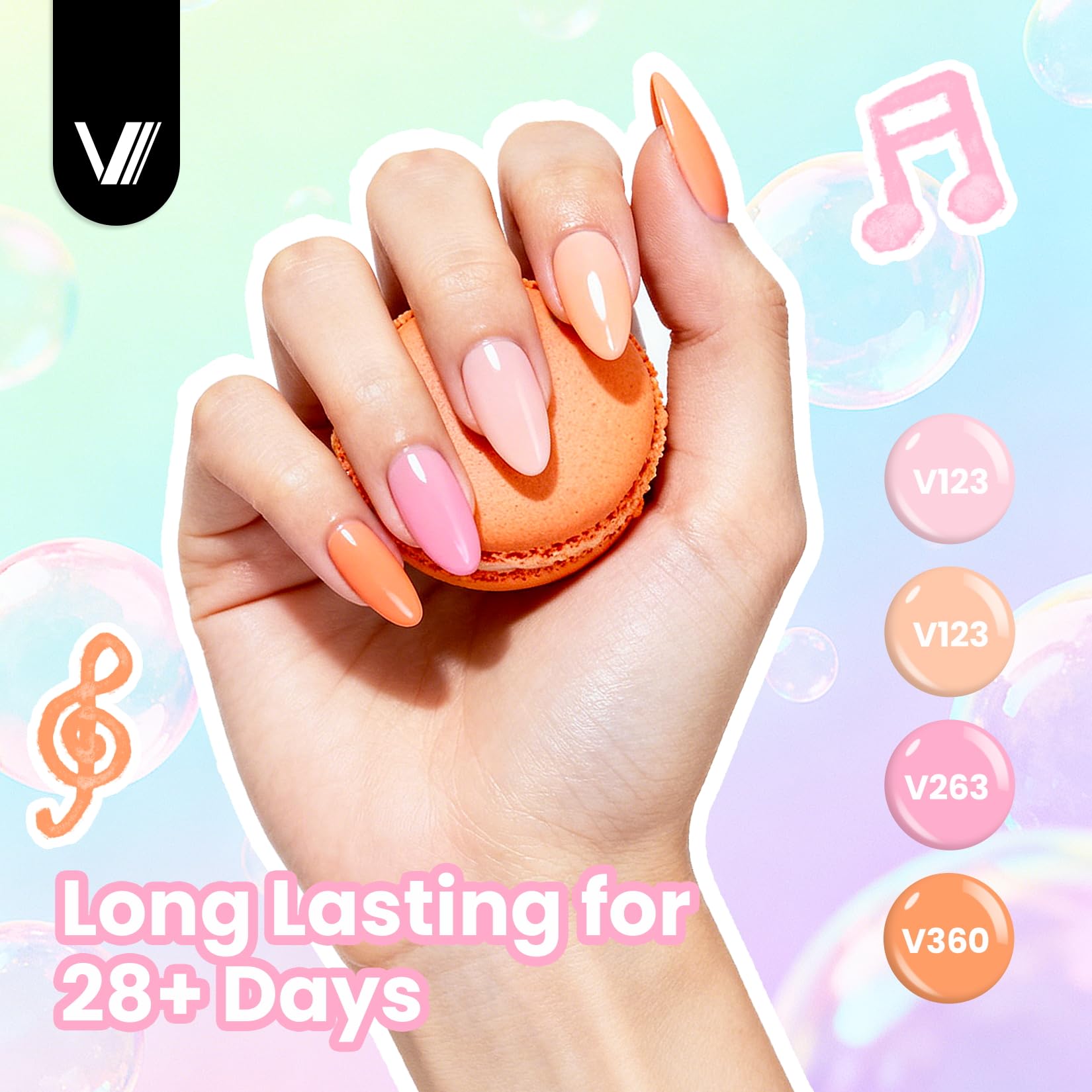 VANREESA 24 Pcs Gel Nail Polish Set – Trendy Spring Colors with Base Coat & 4 Top Coats | DIY Manicure Kit