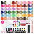 VANREESA Gel Nail Polish Kit with UV Light & Nail Drill — 65 Pcs, 35 Colors, Base Coat & 4 Top Coats, 48W Lamp
