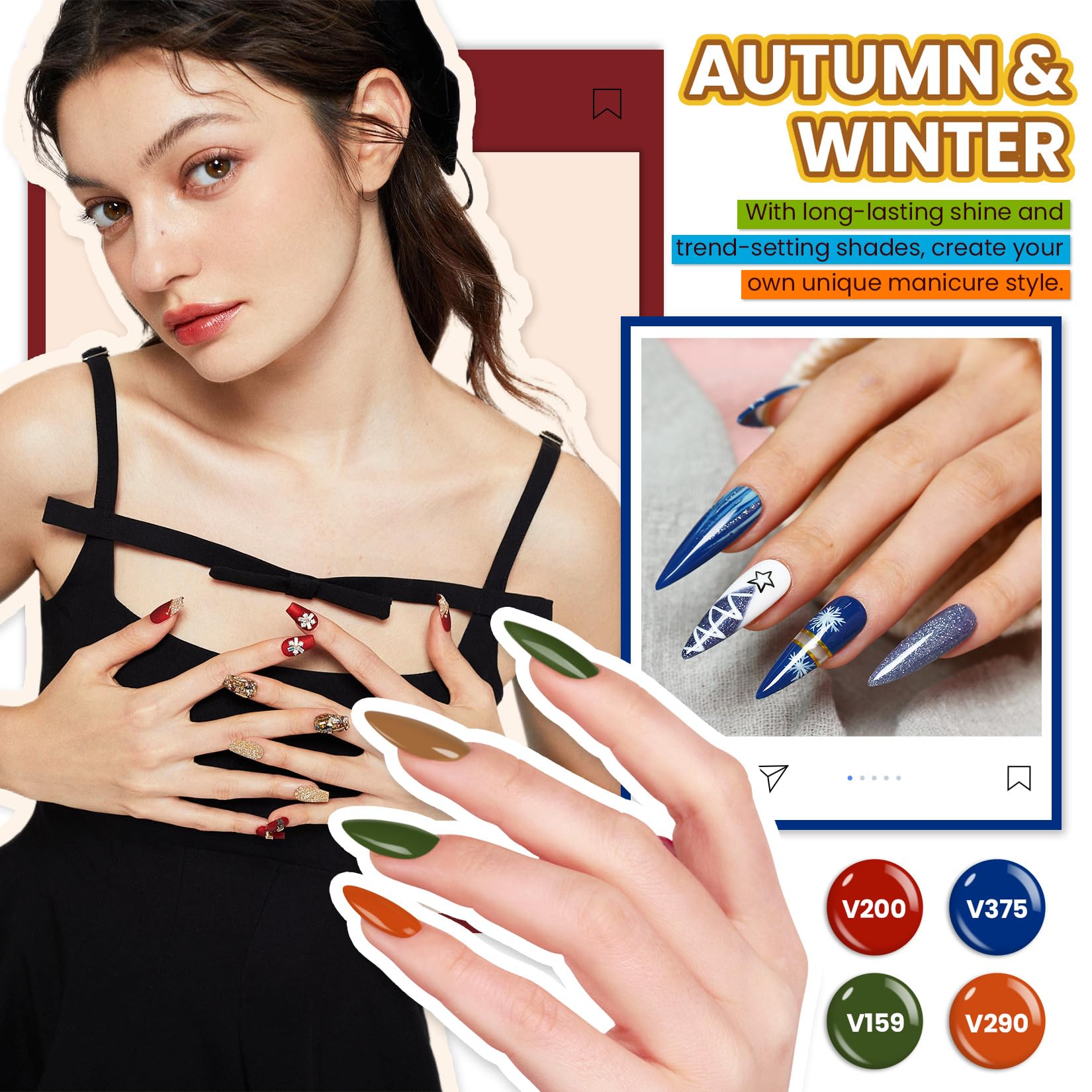 VANREESA Gel Nail Polish Kit with UV Light & Nail Drill – 75 Pcs, 45 Colors