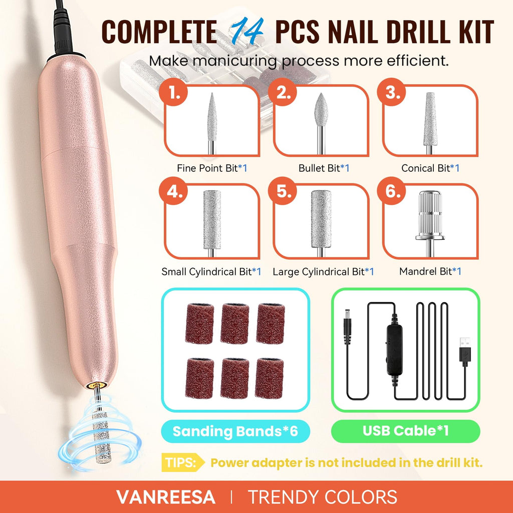 VANREESA Gel Nail Polish Kit with UV Light & Nail Drill — 65 Pcs, 35 Colors, Base Coat & 4 Top Coats, 48W Lamp