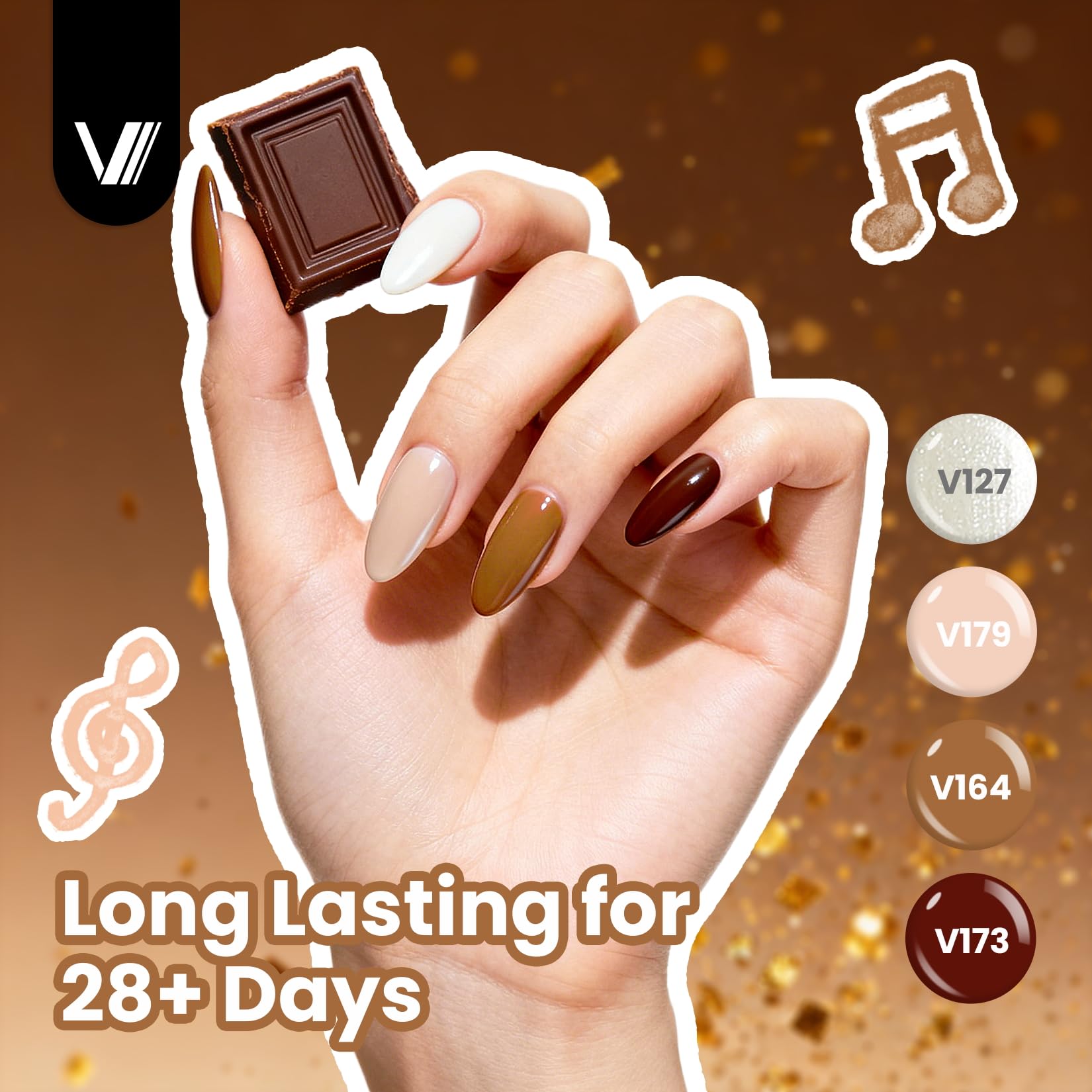 VANREESA 24-Piece Gel Nail Polish Set | 19 Colors + Base Coat & 4 Top Coats