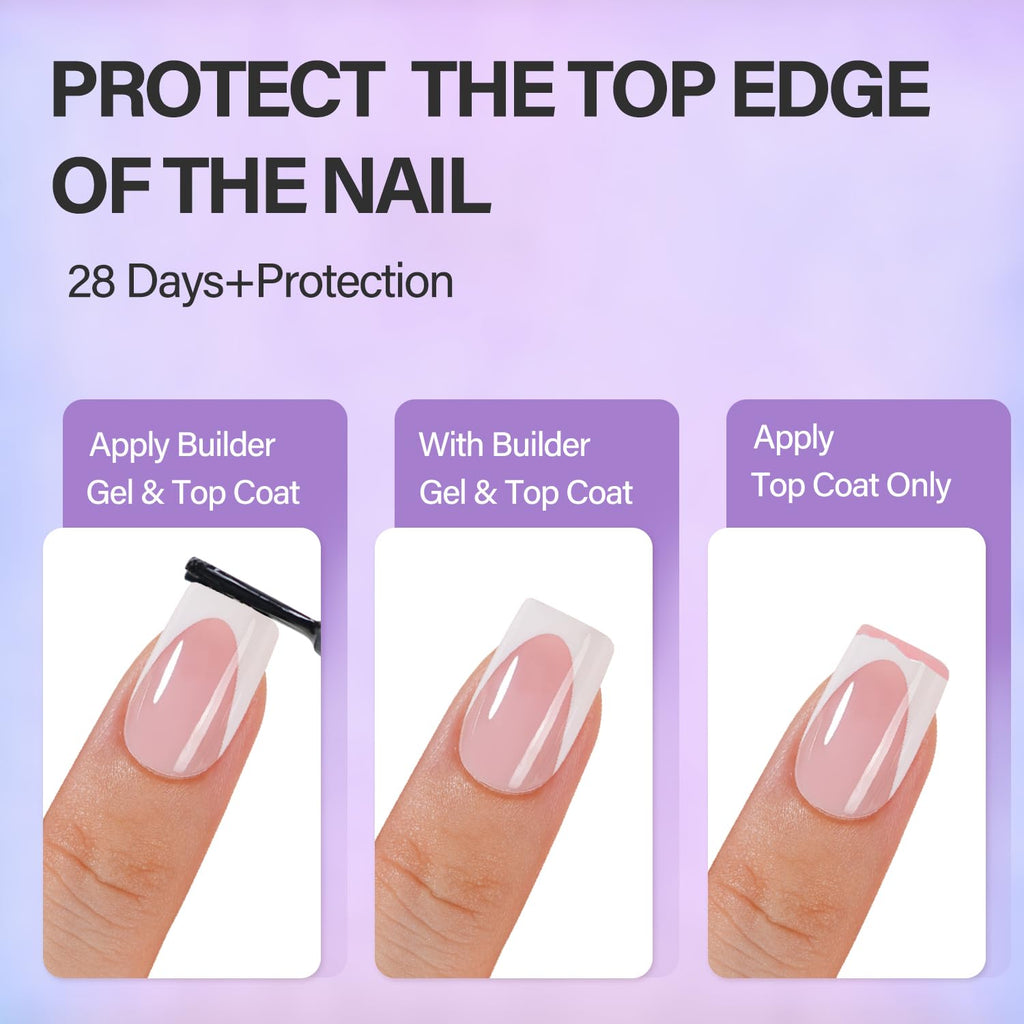 Vansiho Pink Deep French Gel Nails Kit – 3-in-1 Short Square Press-On Tips for DIY Nail Art