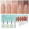 Vansiho French Gel Nails Kit – Short Square French Tip Press-On Nails & DIY Nail Lamp