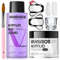 VANSISOS Acrylic Nail Kit: 30g Clear Powder & 75ml Liquid for Beginners – Home DIY Nail Extensions
