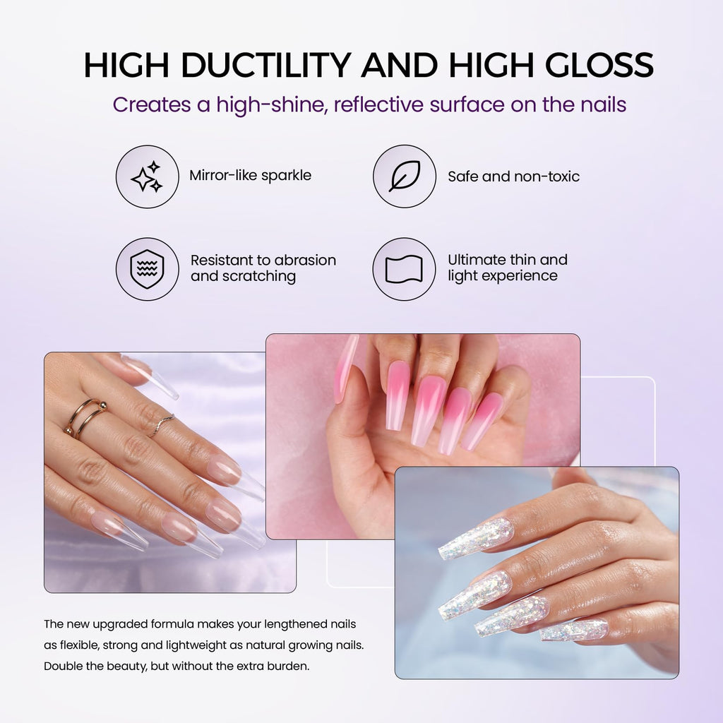 VANSISOS Poly Gel Nail Kit – 6 Colors + Mini UV Lamp for Beginners
