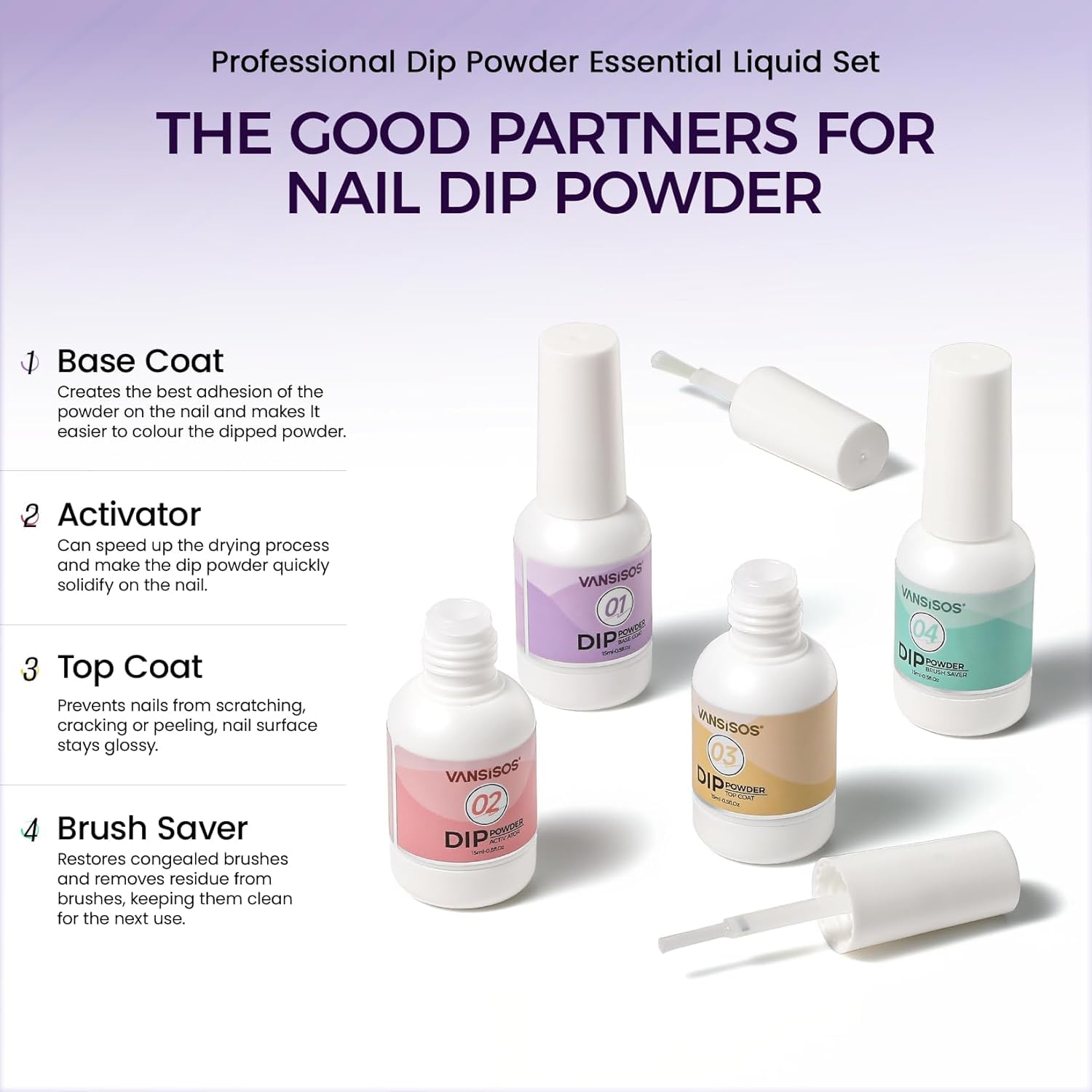 VANSISOS Dip Powder Nail Kit with Everything – 30 Colors, Base/Top/Activator, Nail Drill, At-Home Salon