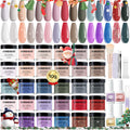 VANSISOS Dip Powder Nail Kit – 30 Colors, Glitter Pink, Base/Top/Activator, At-Home DIY Manicure