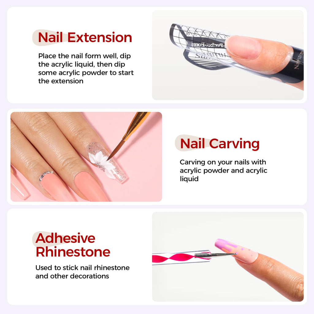VANSISOS Acrylic Nail Kit for Beginners — 24 Colors, Quick-Dry Liquid, Complete Set