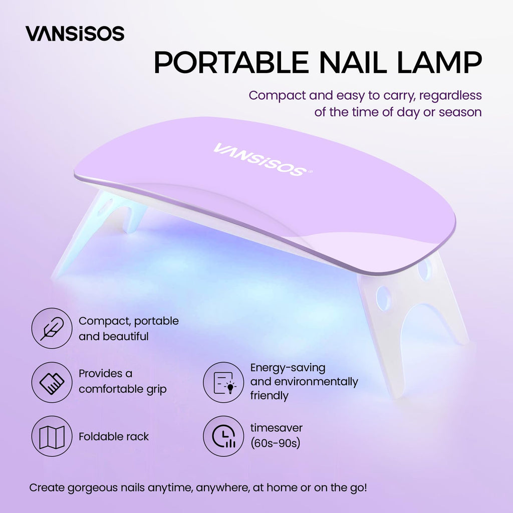 VANSISOS Poly Gel Nail Kit – 6 Colors + Mini UV Lamp for Beginners