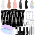 VANSISOS Poly Gel Nail Kit – 6 Colors + Mini UV Lamp for Beginners
