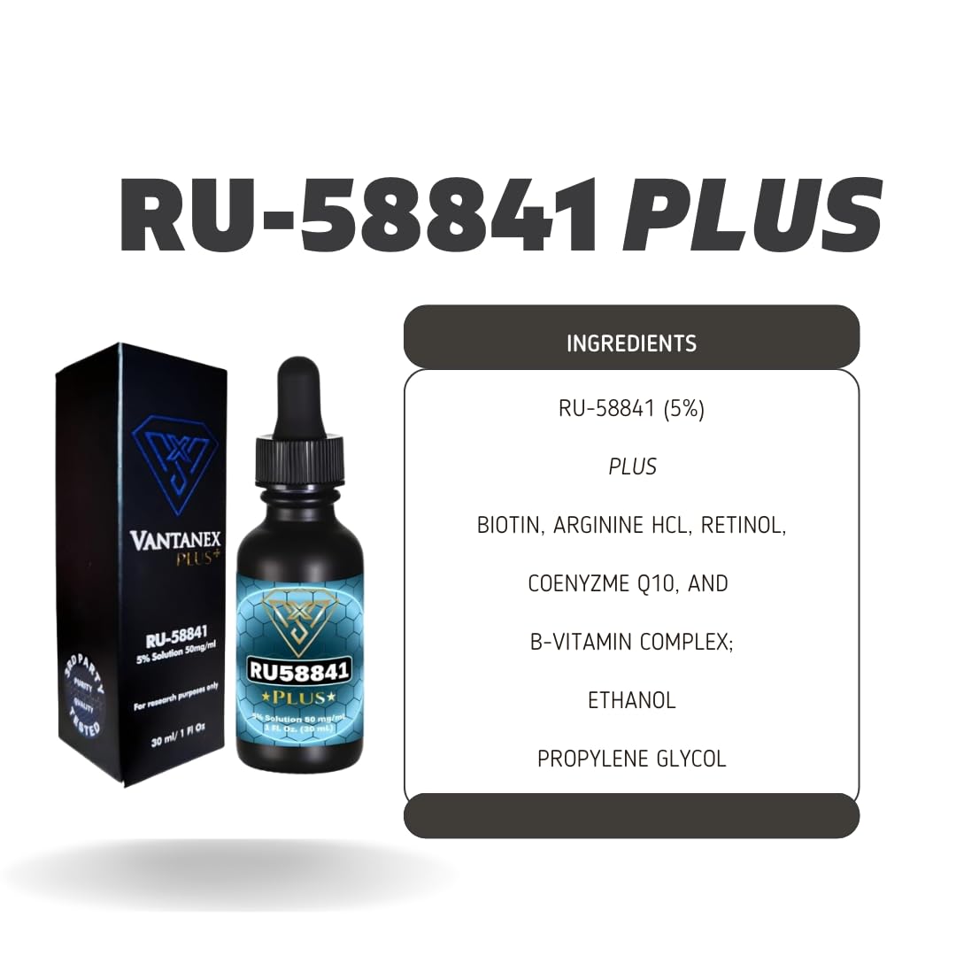 Vantanex RU58841 Plus 5% Hair Serum with Biotin, B-Complex, CoQ10 | 30mL