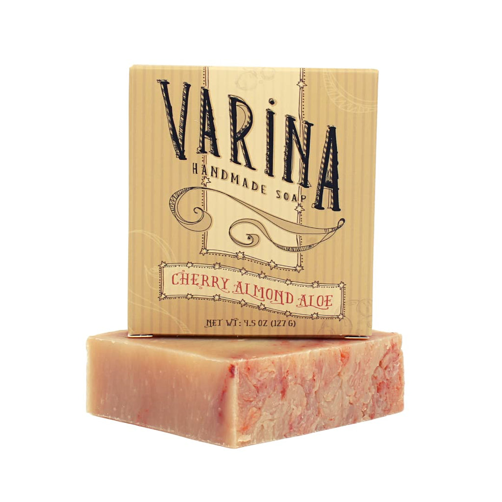 Varina Cherry Almond Aloe Bar Soap – Gentle Cleansing for Sensitive Skin (3 Pack)