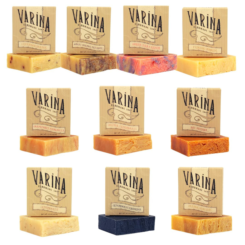 Varina Natural Citrus Variety Bar Soap – Gentle Cleansing for Sensitive Skin (10 Pack)