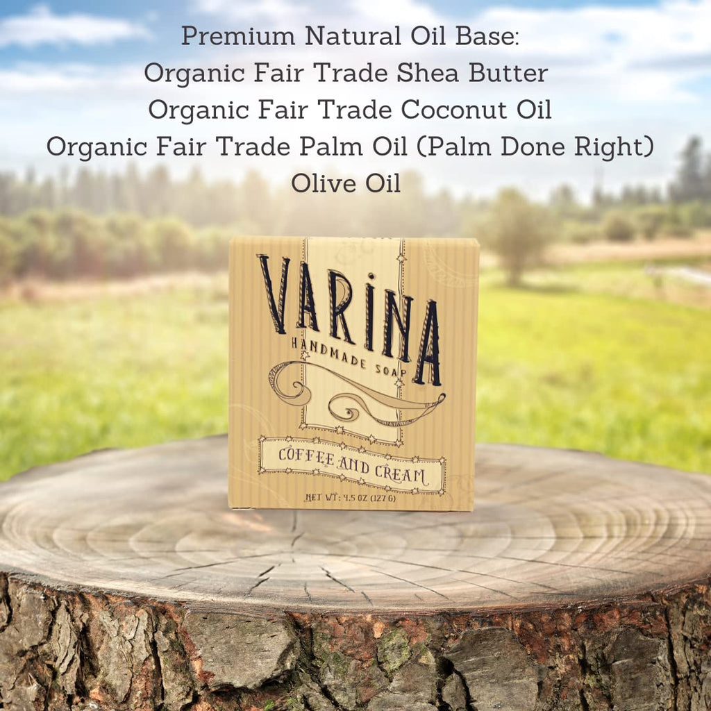 Varina Natural Coffee Cream Bar Soap – Gentle Cleansing for Sensitive Skin | 3 Pack