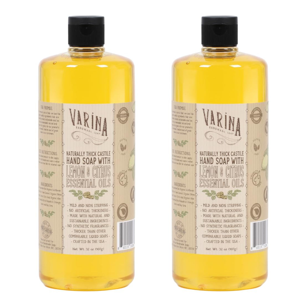 Varina Liquid Soap - Organic Castile Citrus 32oz | Plant-Based Hand Wash