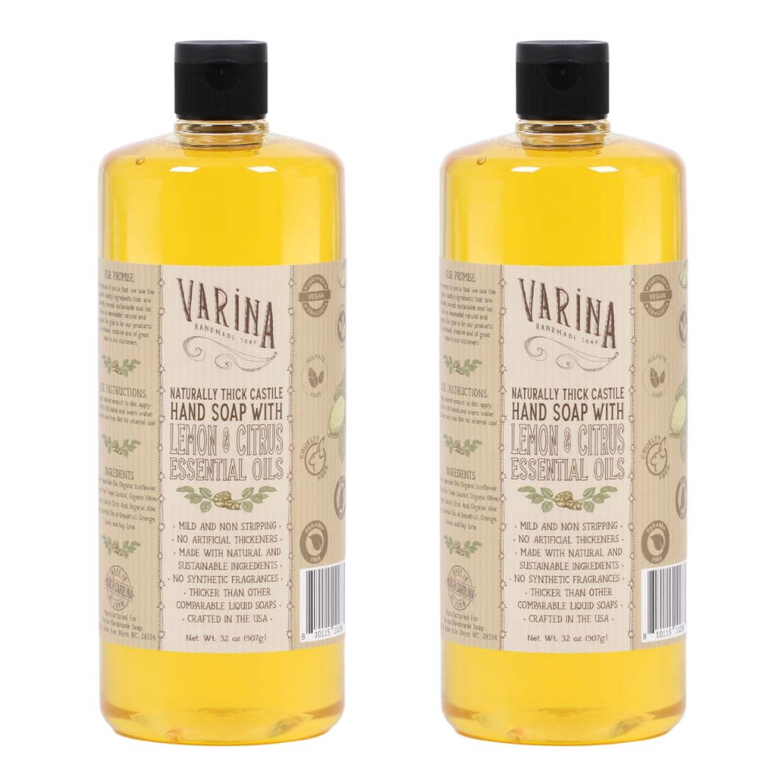 Varina Liquid Soap - Organic Castile Citrus 32oz | Plant-Based Hand Wash