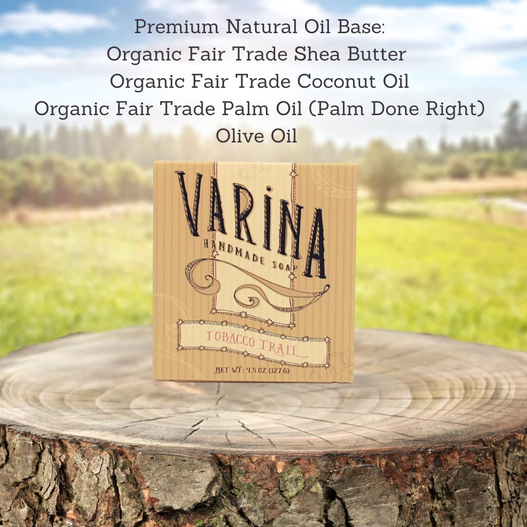 Varina Tobacco Trail Bar Soap - Gentle, Earthy Cleansing for Sensitive Skin (3 Pack)