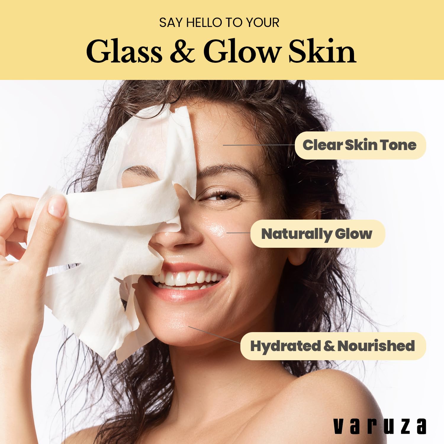 Varuza Core Nourishing Sheet Masks – 5% Niacinamide Hydration for Dry Skin (5 Count)
