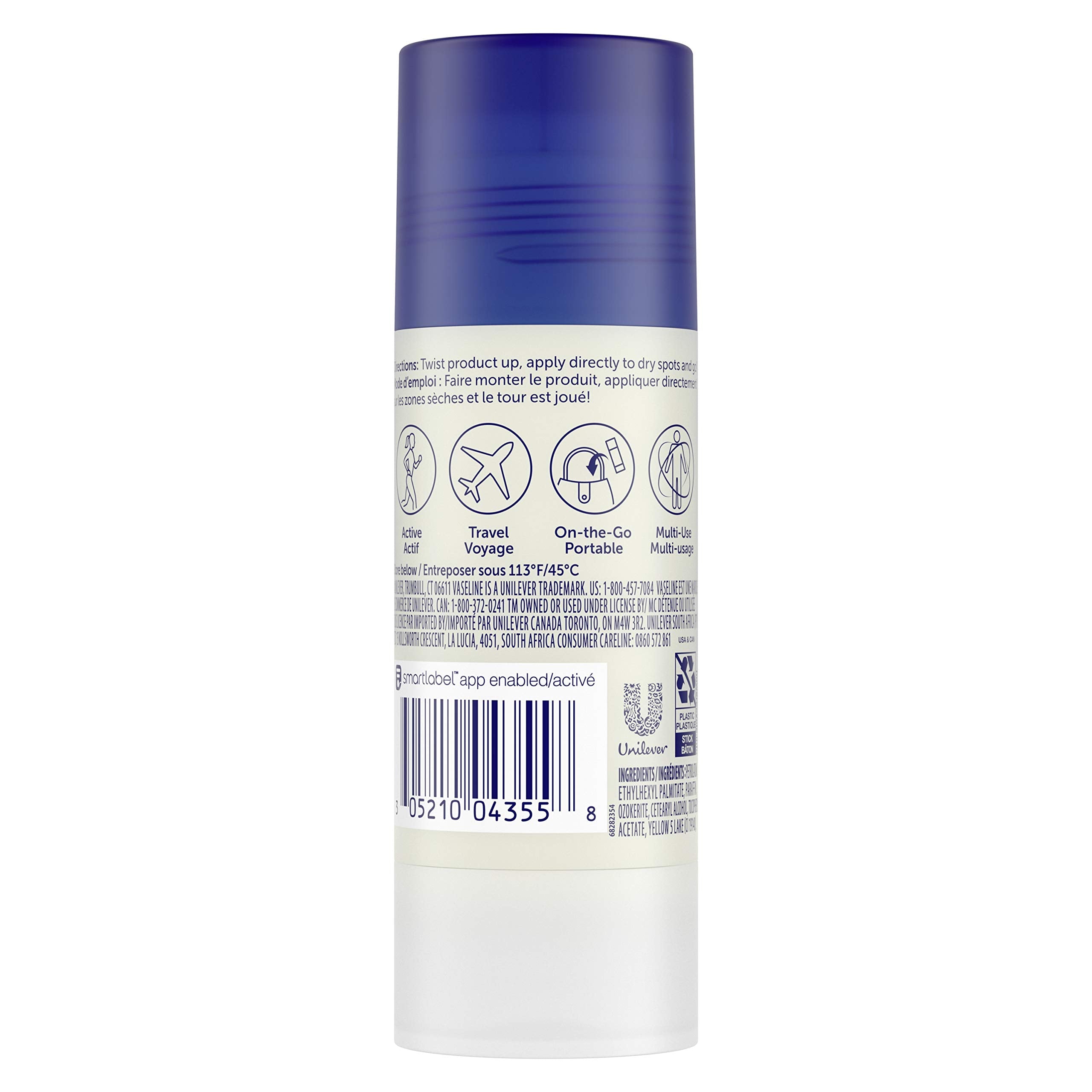 Vaseline All-Over Body Balm Stick 3-Pack – Non-Greasy, Fragrance-Free