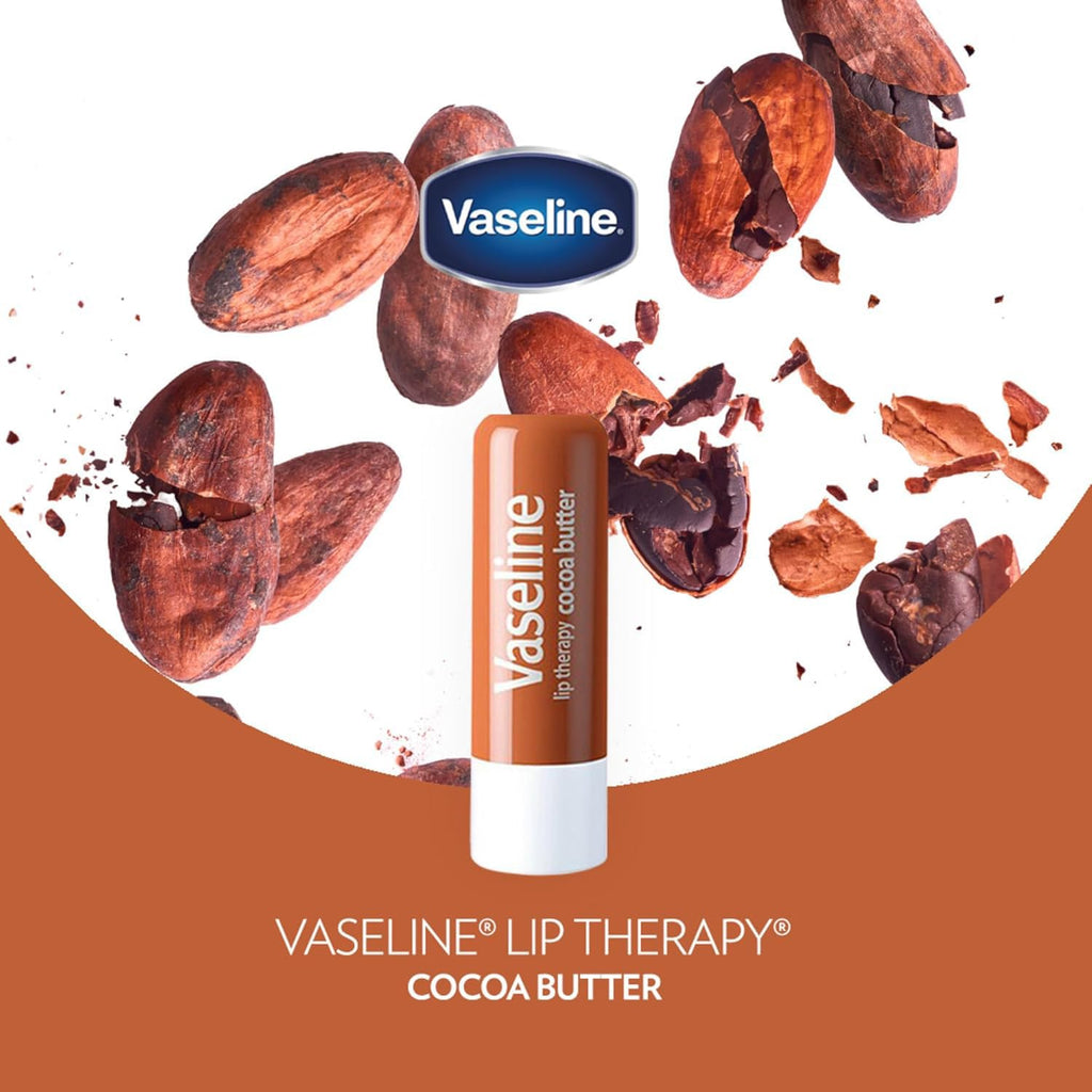 Vaseline Lip Therapy Cocoa Butter Lip Balm – 6 Pack, 0.16 oz Each