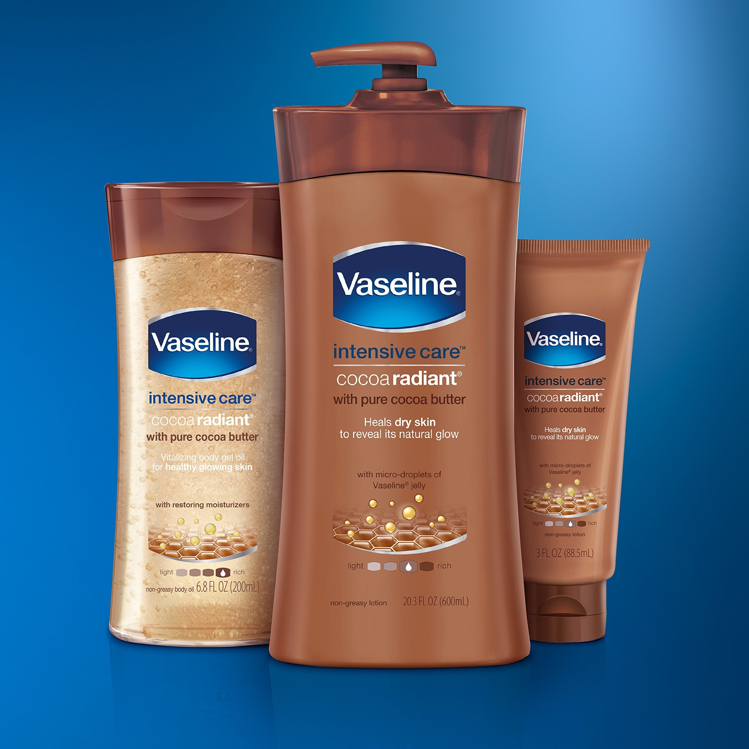 Vaseline Intensive Care Cocoa Radiant Body Lotion, 20.3 oz – Deep Moisturizing, Non-Greasy