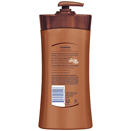 Vaseline Intensive Care Cocoa Radiant Body Lotion, 20.3 oz – Deep Moisturizing, Non-Greasy