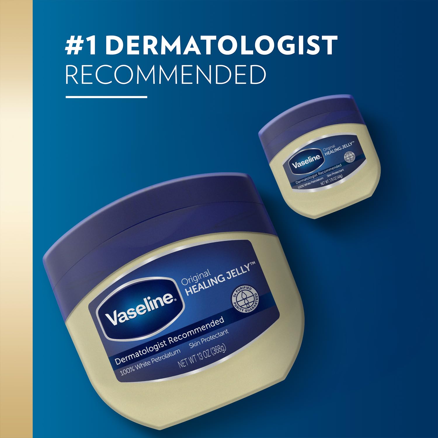 Vaseline Original Healing Jelly 4-Pack – Hypoallergenic Petroleum Jelly for Skin Care