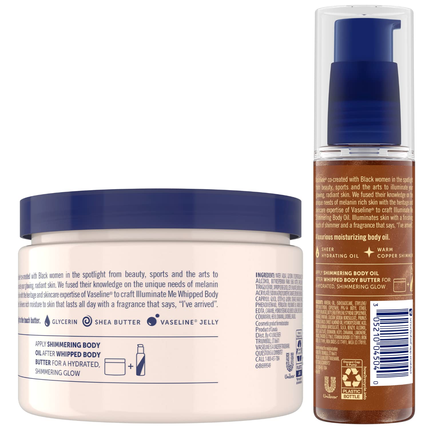 Vaseline Illuminate Me Body Butter & Body Oil — Shimmering Hydration for Melanin-Rich Skin