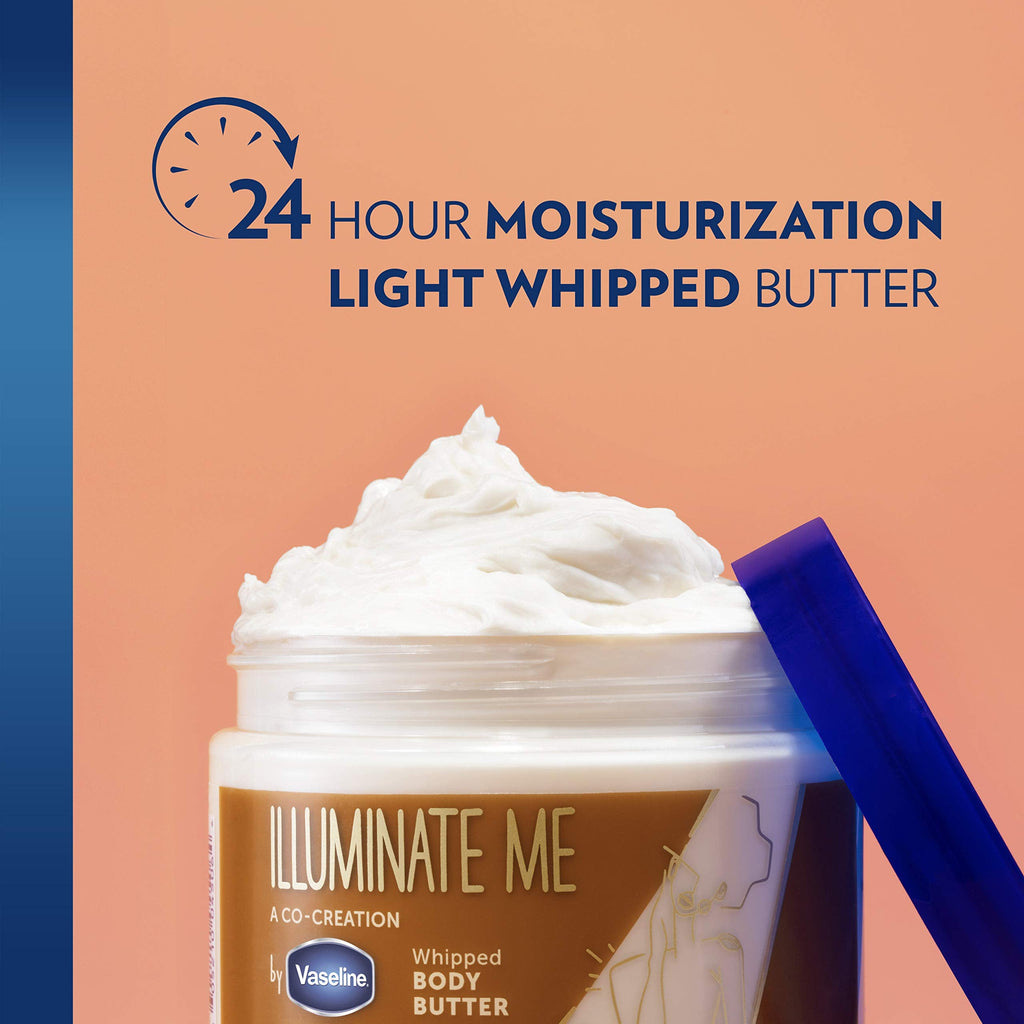 Vaseline Illuminate Me Whipped Body Butter 2-Pack – Lightweight Moisturizer for Luminous Skin
