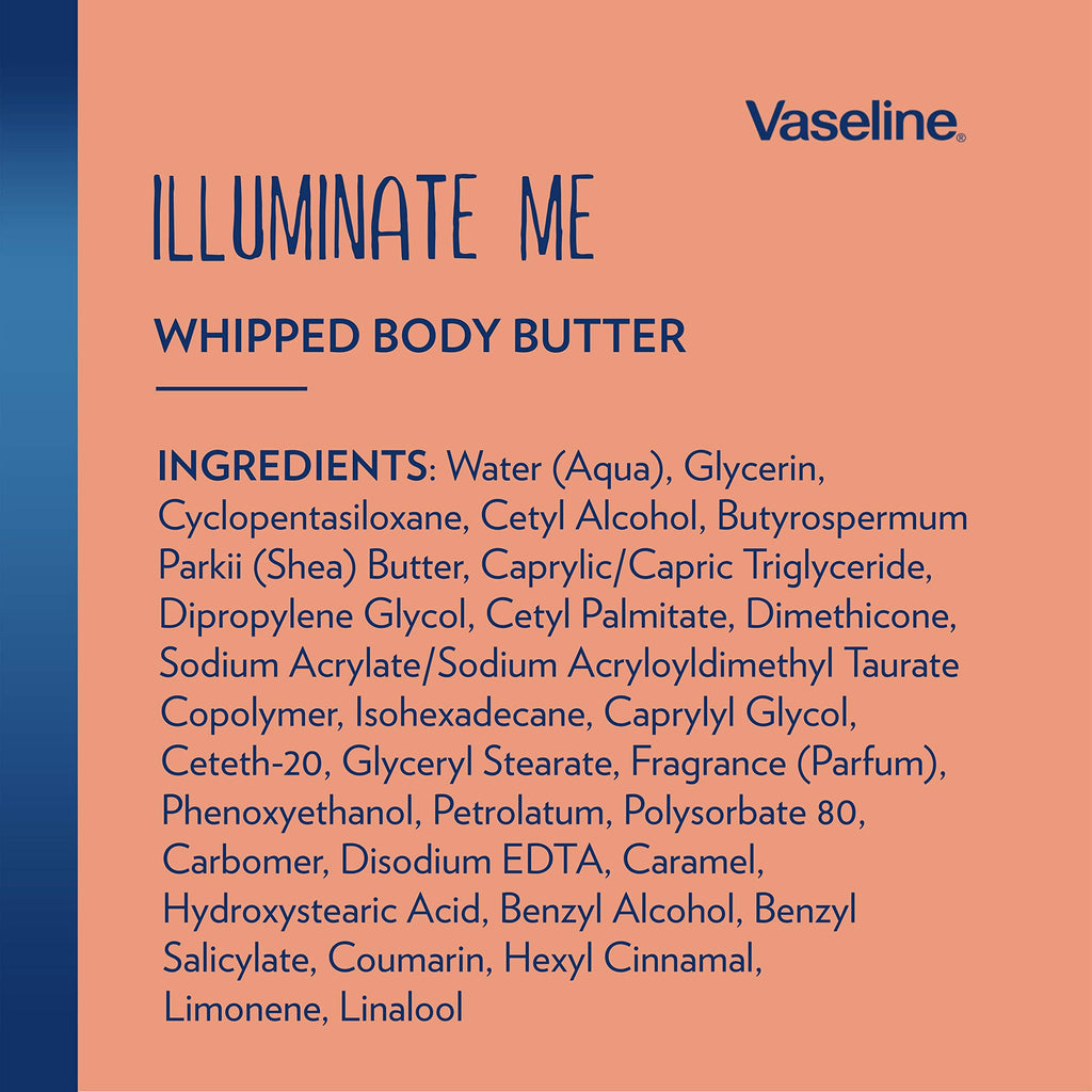Vaseline Illuminate Me Whipped Body Butter 2-Pack – Lightweight Moisturizer for Luminous Skin