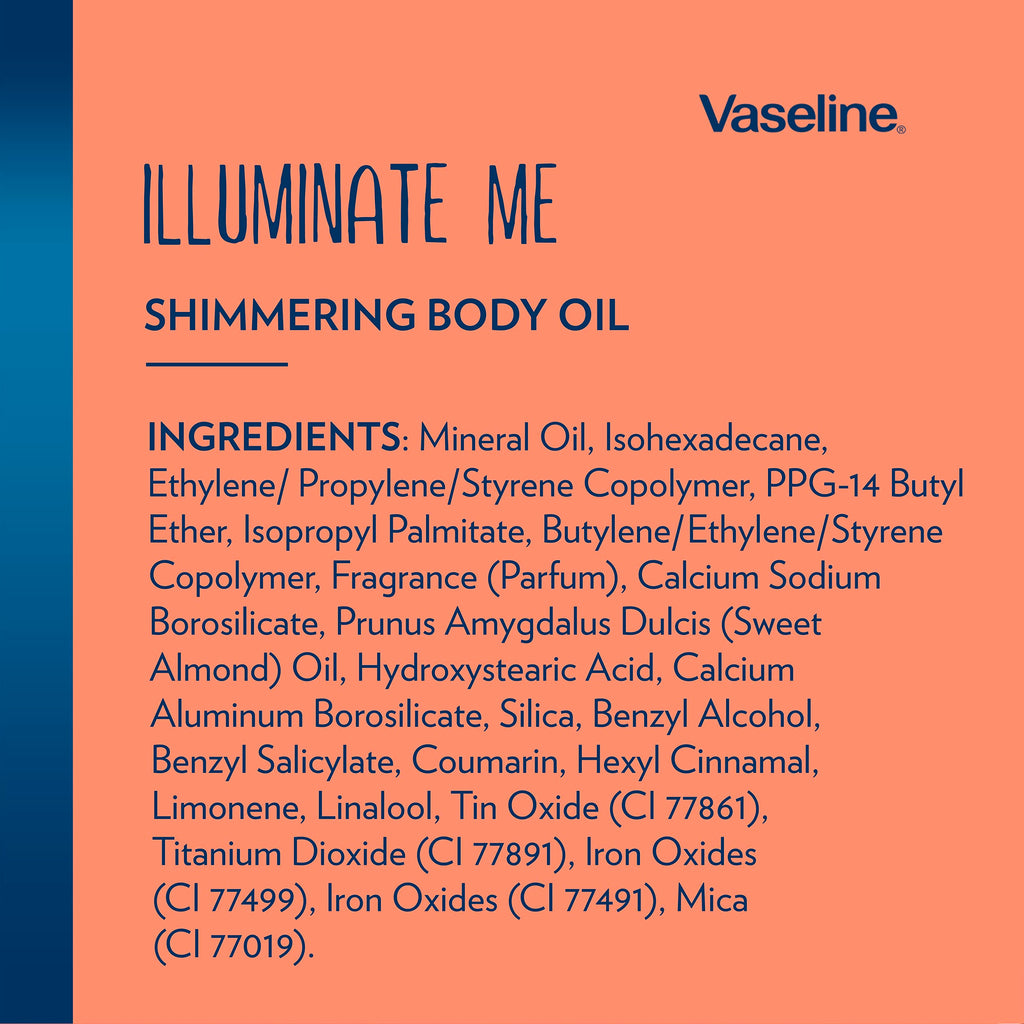 Vaseline Illuminate Me Shimmering Body Oil 3.3 oz (2-Pack) – Glow for Melanin-Rich Skin