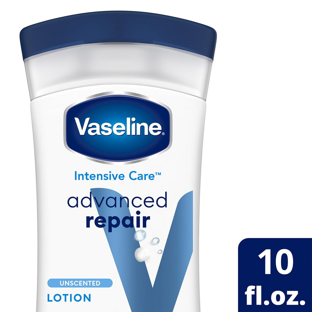 Vaseline Intensive Care Lotion Unscented – Advanced Repair 2-Pack, Non-Greasy Moisturizer