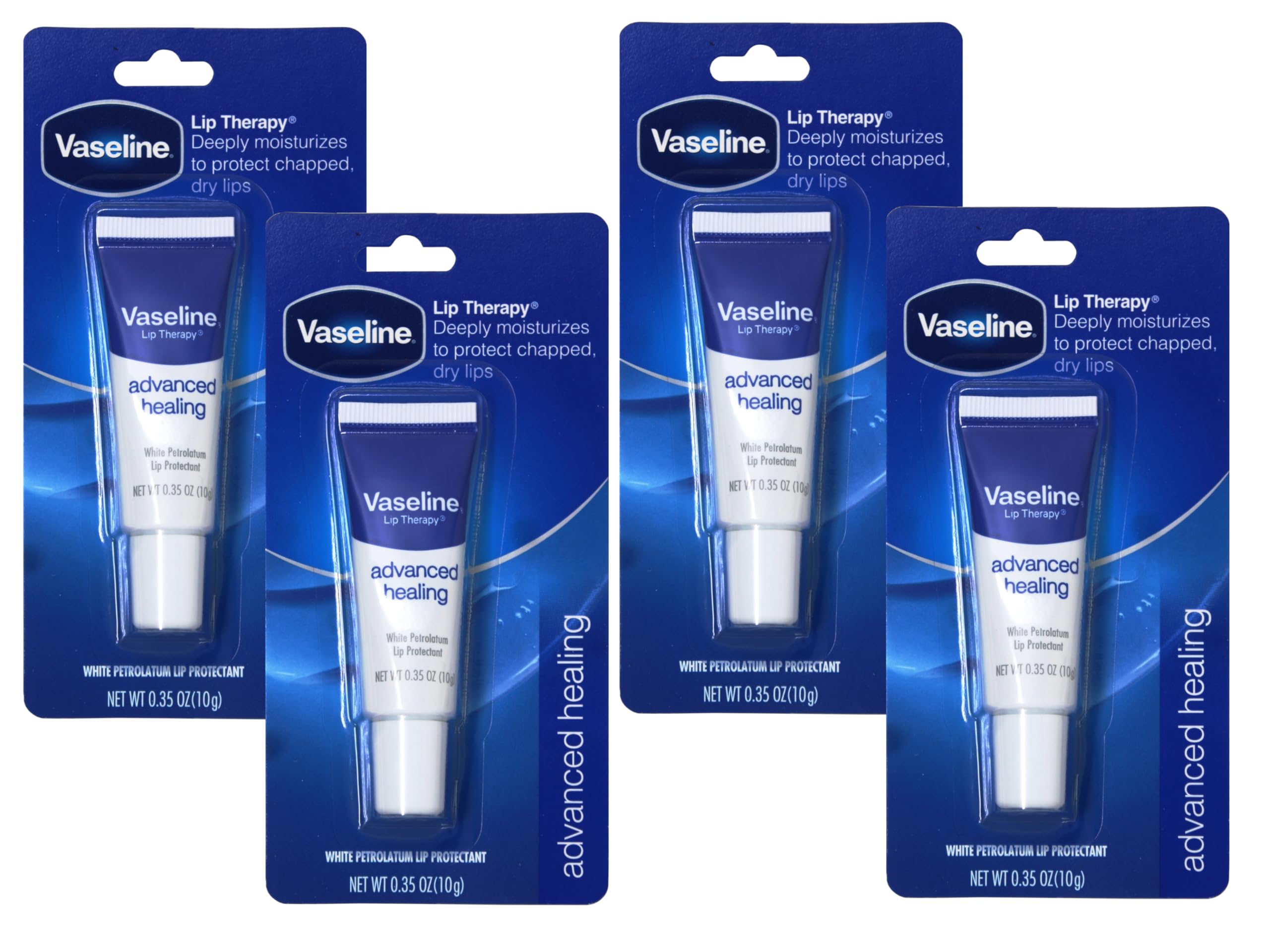 Vaseline Lip Therapy Advanced Formula 0.35 oz Pack of 4