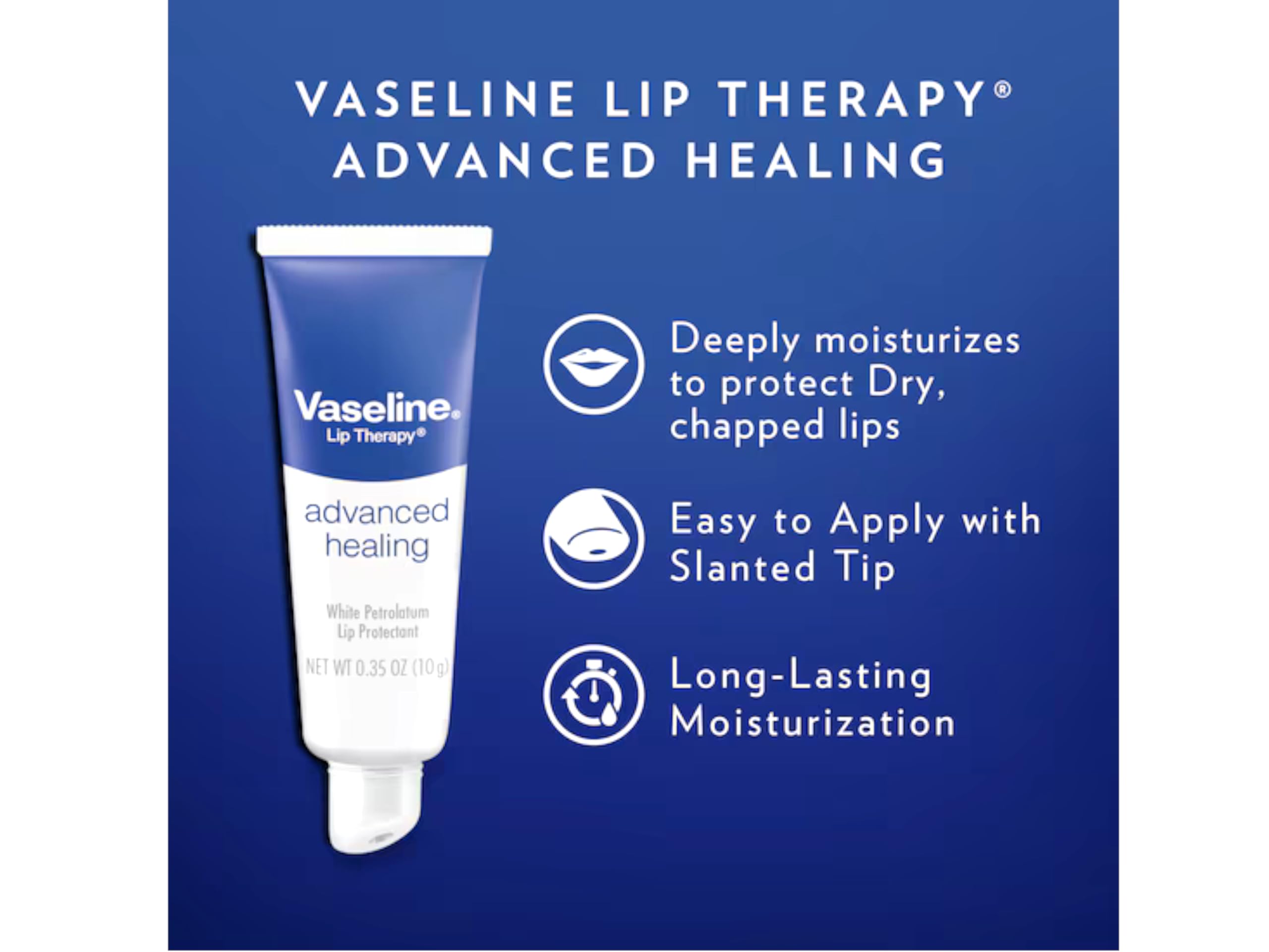 Vaseline Lip Therapy Advanced Formula 0.35 oz Pack of 4