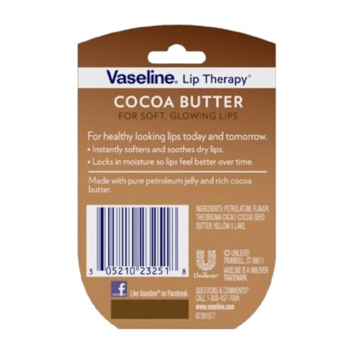 Vaseline Lip Therapy Cocoa Butter Lip Balm 0.25 oz — Pack of 8