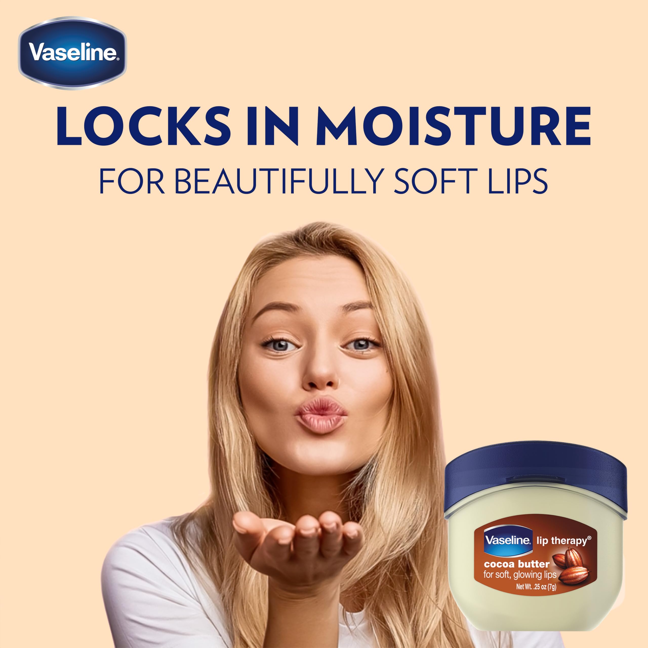 Vaseline Lip Therapy Cocoa Butter Lip Balm 0.25 oz — Pack of 8