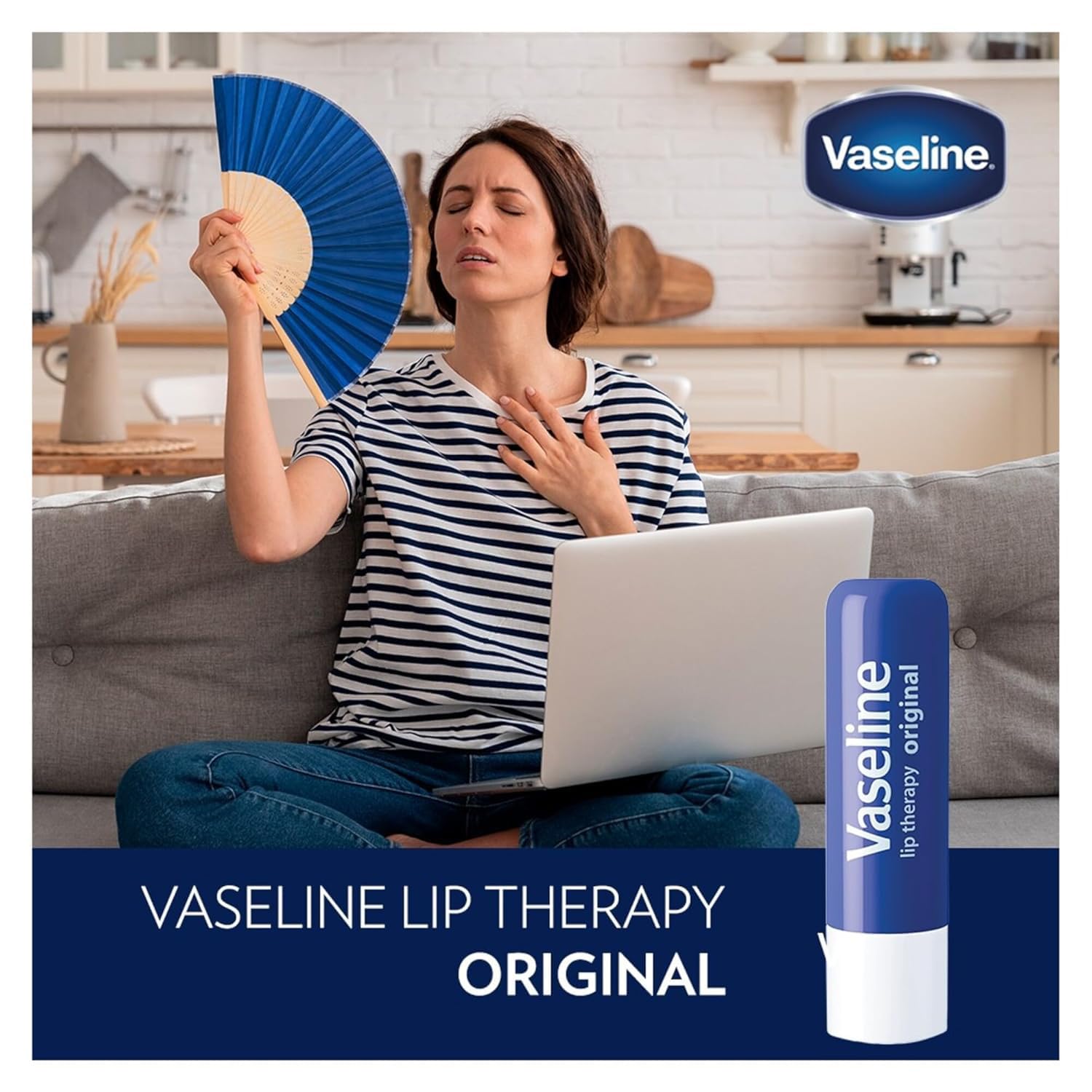 Vaseline Lip Therapy Original 8-Pack – Bulk Lip Balm for Dry Lips