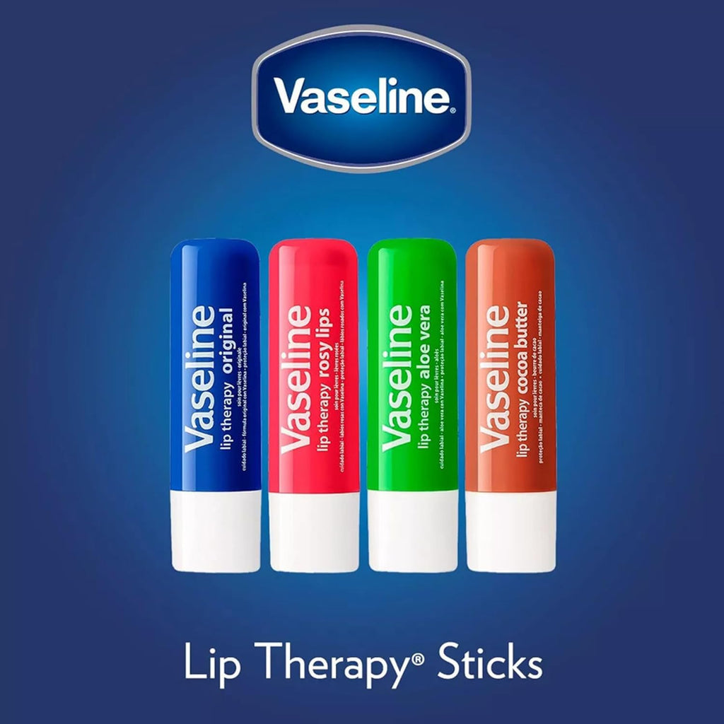 Vaseline Lip Therapy Original 8-Pack – Bulk Lip Balm for Dry Lips