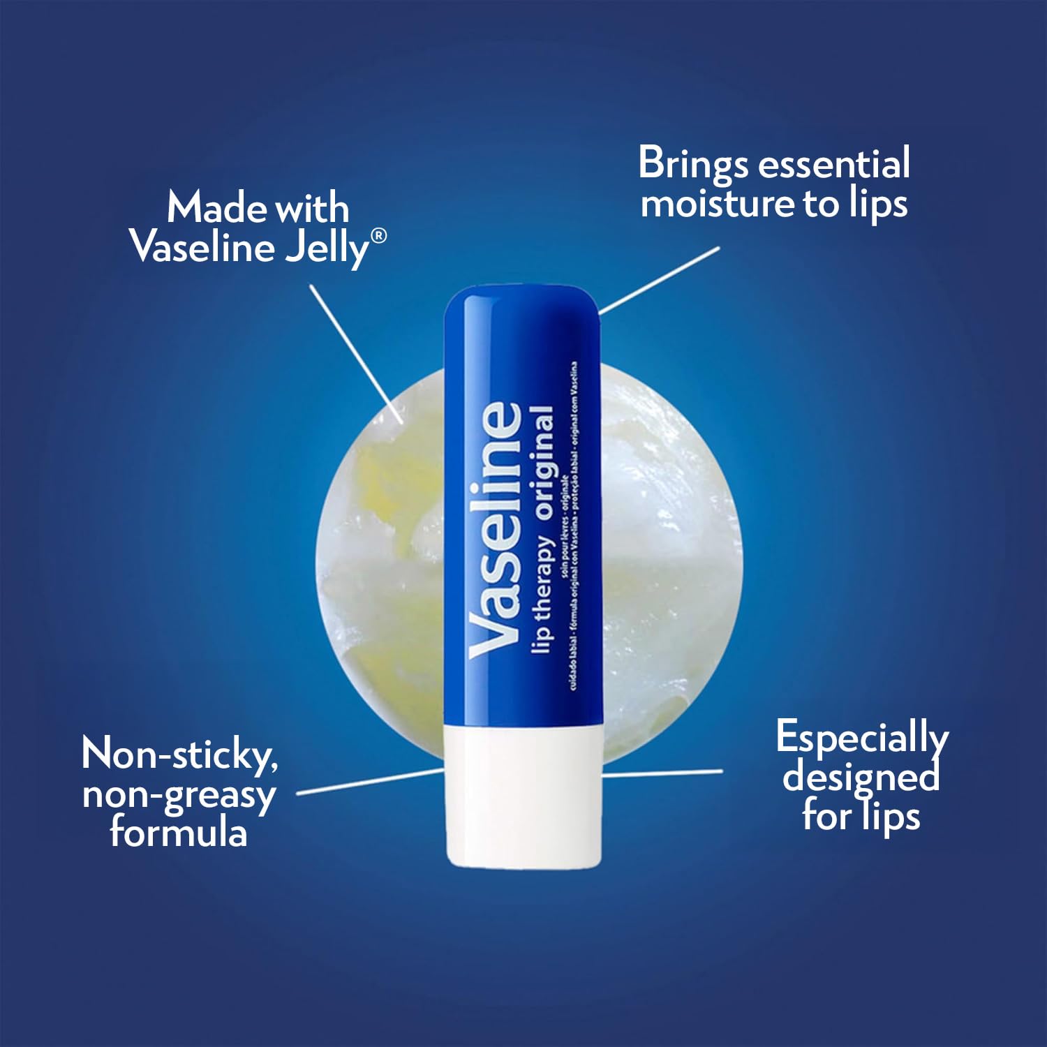 Vaseline Lip Therapy Original 8-Pack – Bulk Lip Balm for Dry Lips