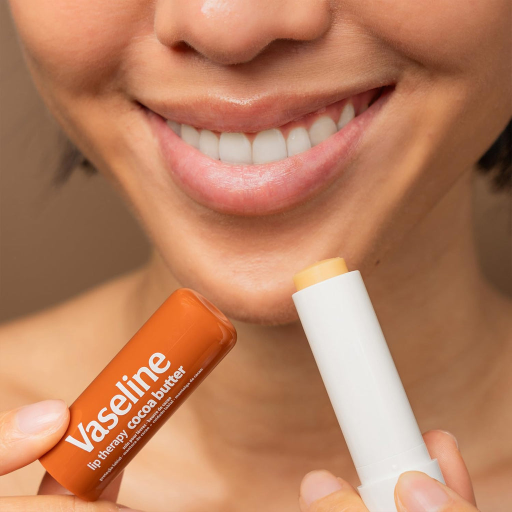 Vaseline Lip Therapy 4-Pack – Cocoa Butter & Aloe Vera Lip Balm with Vitamin E