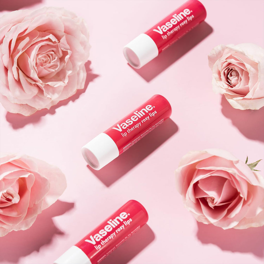 Vaseline Lip Therapy Rosy Lips 12-Pack – Rosy Lip Balm for Dry Lips (0.16 oz Each)