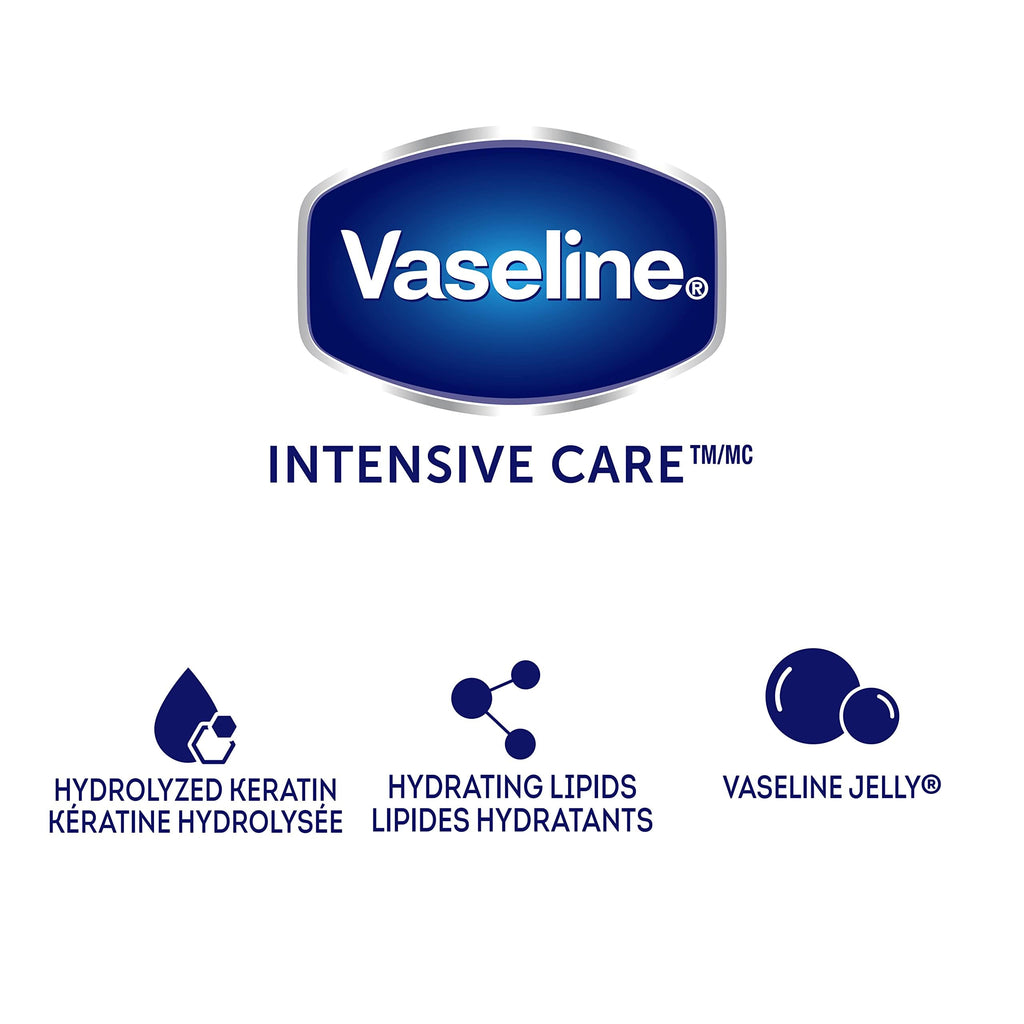 Vaseline Lotion Healthy Hands Stronger Nails with Keratin – 3-Pack, 3.4 oz Each