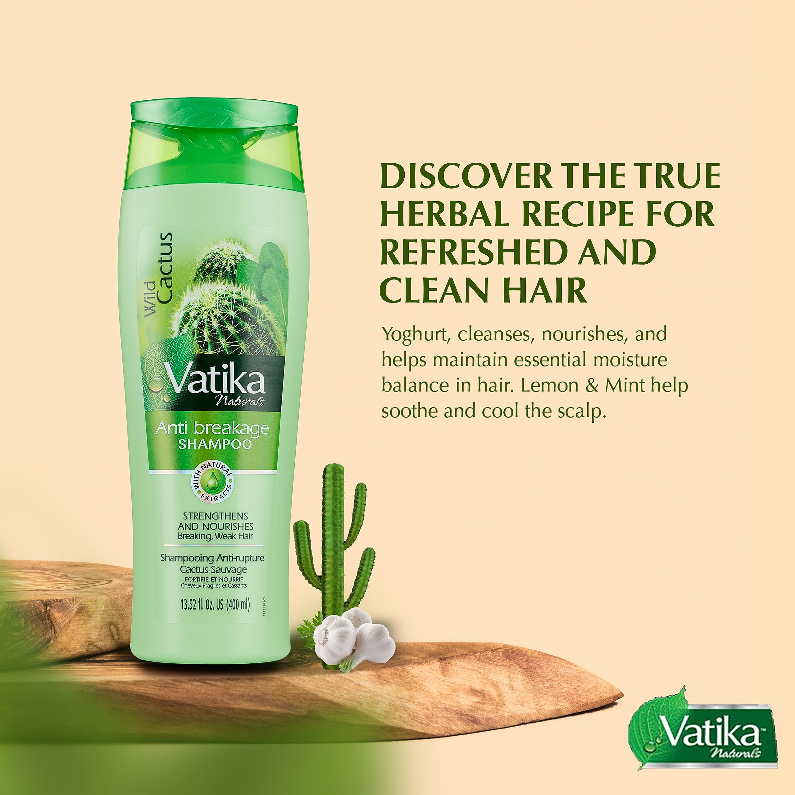 Vatika Naturals Daily Shampoo for Women – Wild Cactus Strengthening & Moisturizing (400ml)