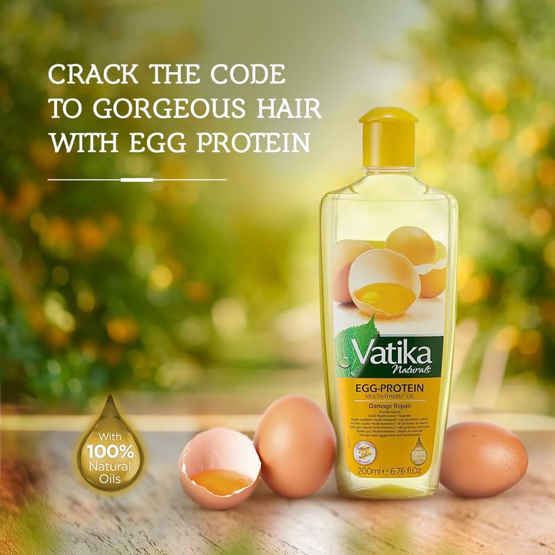 Vatika Naturals Multivitamin Hair Oil with Egg Protein – Nourish, Strengthen & Shine (300 ML)