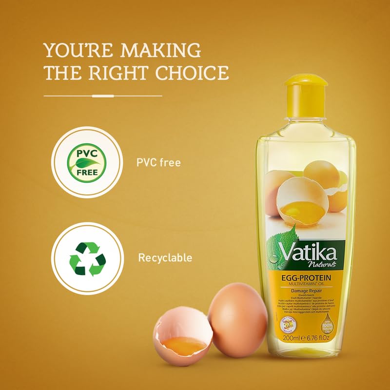 Vatika Naturals Multivitamin Hair Oil with Egg Protein – Nourish, Strengthen & Shine (300 ML)