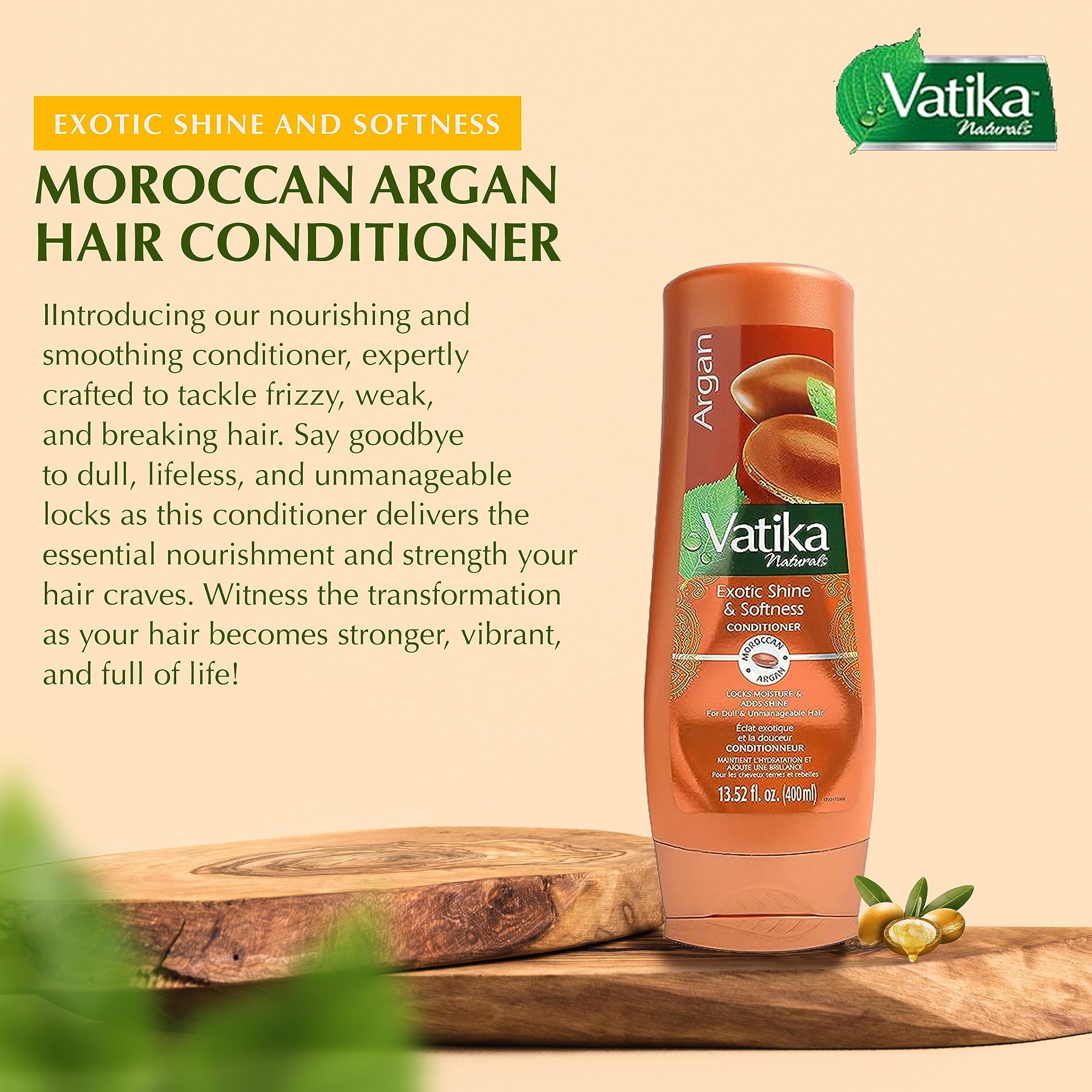 Vatika Naturals Moisturizing Conditioner – Deep Hydration for Dry, Damaged & Frizzy Hair | Argan & Henna 400ml